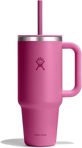 Miniatura 18 de Hydro Flask - Vaso de viaje con asa, tapa y pajilla, acero inoxidable térmico, 32 onzas, color azul