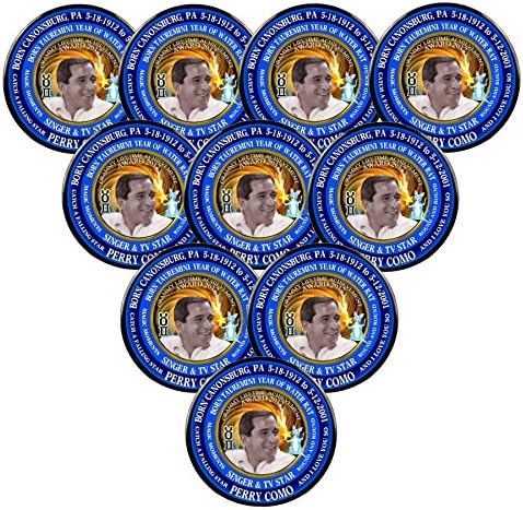 Pack-10 Perry Como Singer Pin, Astrology Taurus Gemini Cusp Zodiac Water Rat