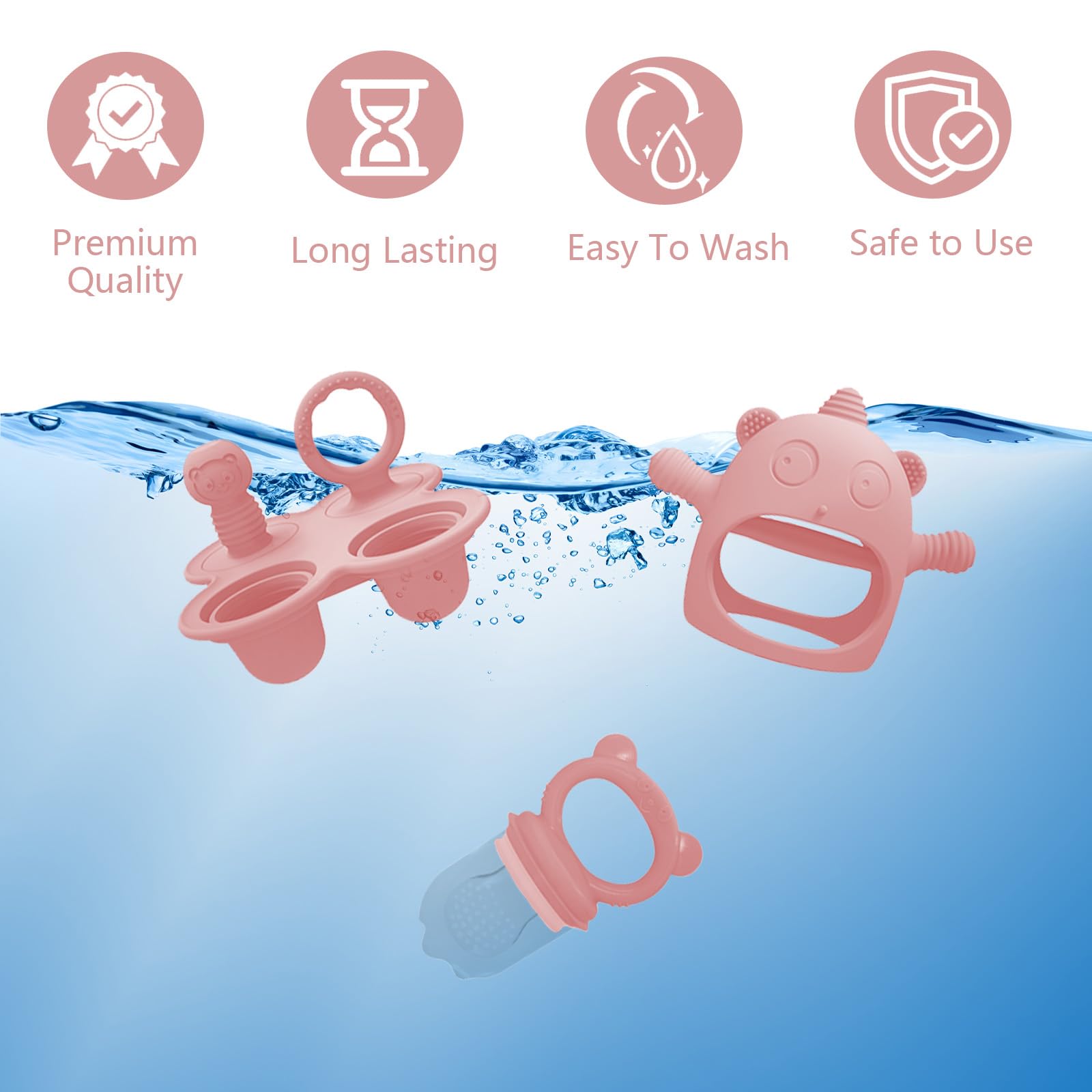 Coffret Repas Bebe 14 pièces,Vaisselle Antiderapant pour Bébé Set Silicone avec Ventouse Assiette Bol Cuillère et Bavoir,Sans BPA,Enfant Set Couverts Vaisselle Pour Sevrage Manger (Rose clair)
