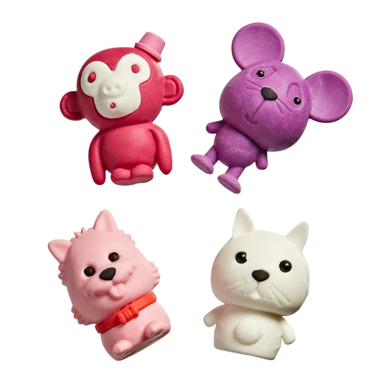Tinc - Gomme Animali - Set di Figurine Multicolori da Collezione per Scuola e Disegno - Cancelleria Creativa - Regalo per Bambini - Assortiti - Confezione da 4