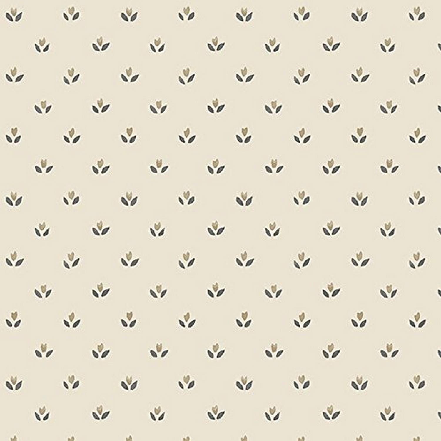 Manhattan comfort NWFK34406 Daltona Series Vinyl Floral Design Large Wallpaper Roll, 20.5 W x 32.7' L, Tan/Charcoal/Beige