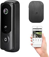 mewmewcat WiFi câmera de vídeo campainha sem fio 1080 p câmera hd áudio de 2 vias detecção de movimento visão noturna monitor em tempo real suporte app capa à prova dwaterproof água