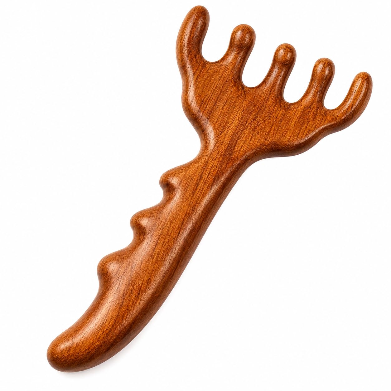 Wooden Antler Massage Comb, Brown