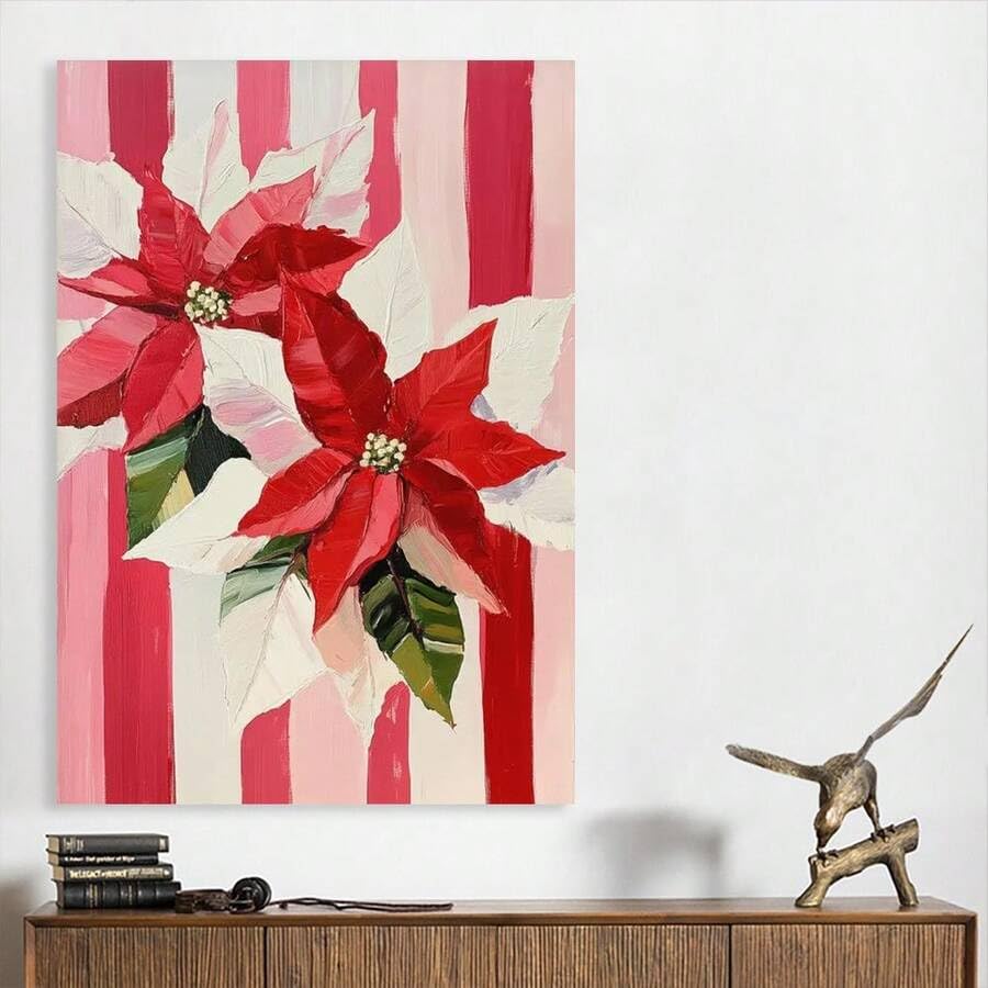 Peinture de fleurs rouges d'hiver pour raviver les souvenirs d'antan