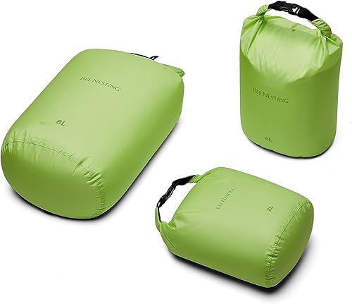 Miniatura 47 de Bee Nesting Juego de bolsas secas ultraligeras para mochileros, saco seco impermeable para camping, senderismo, motocicleta, saco de cosas ligeras