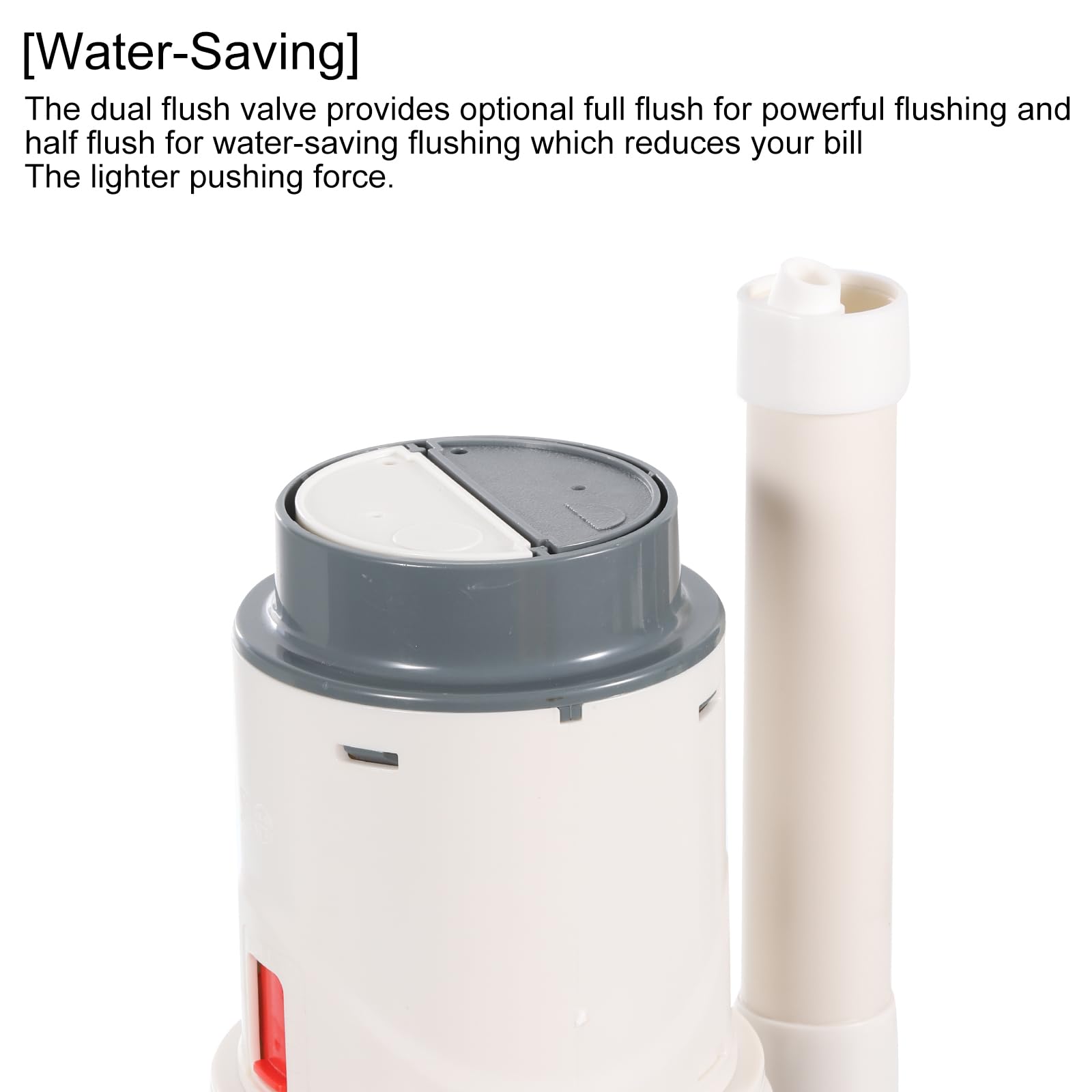 uxcell Vannes de chasse d'eau pour toilettes, 170 mm de long, double soupape de chasse d'eau en une pièce à bouton poussoir pour toilettes de 7,6 cm