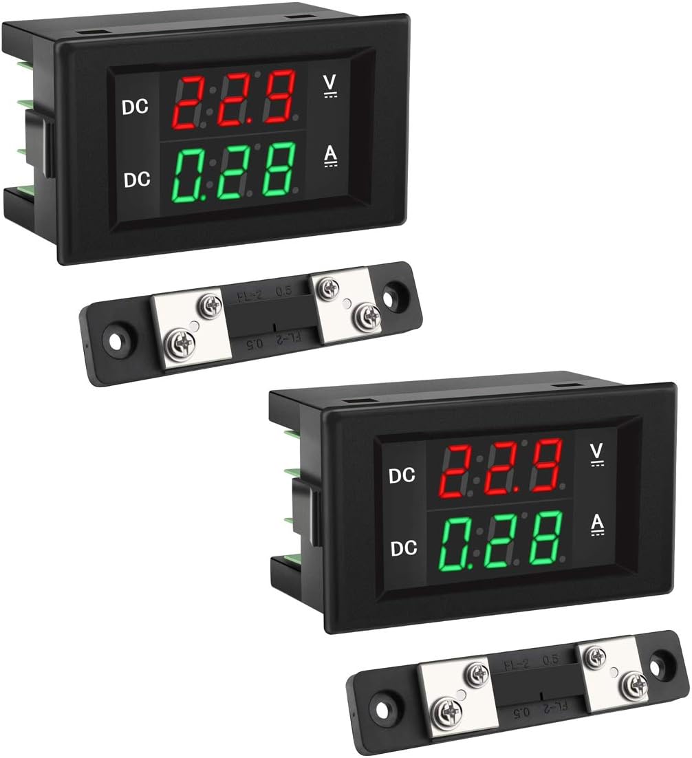 Voltmètre-ampèremètre Numérique DC 0-100V/1000A - Affichage LED Rouge, Pour Batteries Et Circuits DC