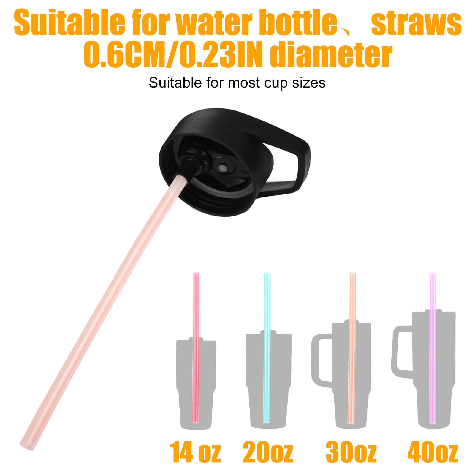 RXKFIGX 6 pcs Copri Cannuccia Silicone Tappo per cannuccia riutilizzabile Adorabile coperchio per cannuccia in silicone Tappo per cannuccia in silicone alimentare sicuro Tappo per cannucce da 10mm