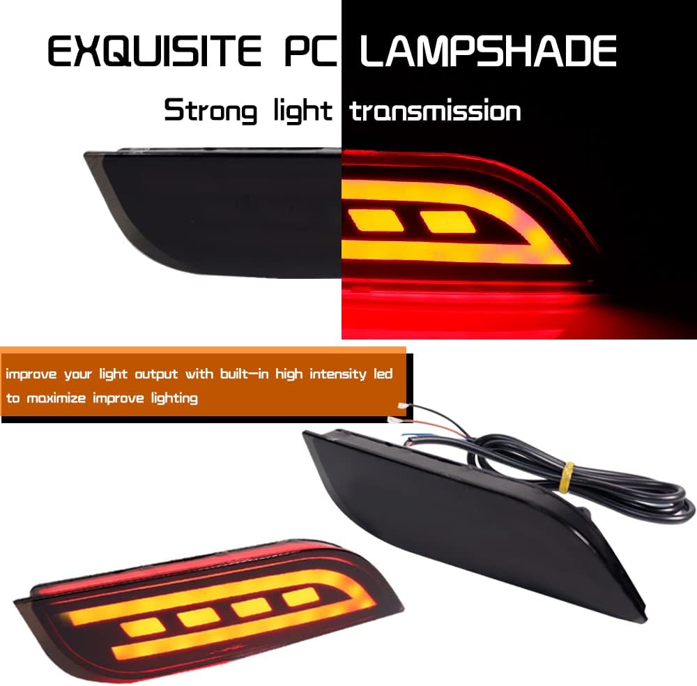 For Subaru 2008-14 WRX/STI,08-up Impreza, 13-up XV Crosstrek Bumper Reflector Tail Lights Brake Stop & Rear Fog Lamps Smoked Lens OEM 84281FG000, 84281FG010; SU1185100, SU1184100