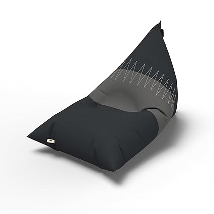 Growqk NOL Bean Bag Chair - Pyramid Lounger Chair for Kids and Adults | Durable Cotton Material Bean Bags Cover | Back Support and Full Zipper | Comfortable for Lounge, Living Room (XXXL) (Topstitch)
