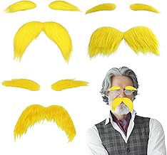 VARKAGE Moustache for Gluing, Eyebrows, Moustache for Gluing, Beard for Gluing, Funny 80s Black Moustache, for Halloween, Christmas Party, Birthday
