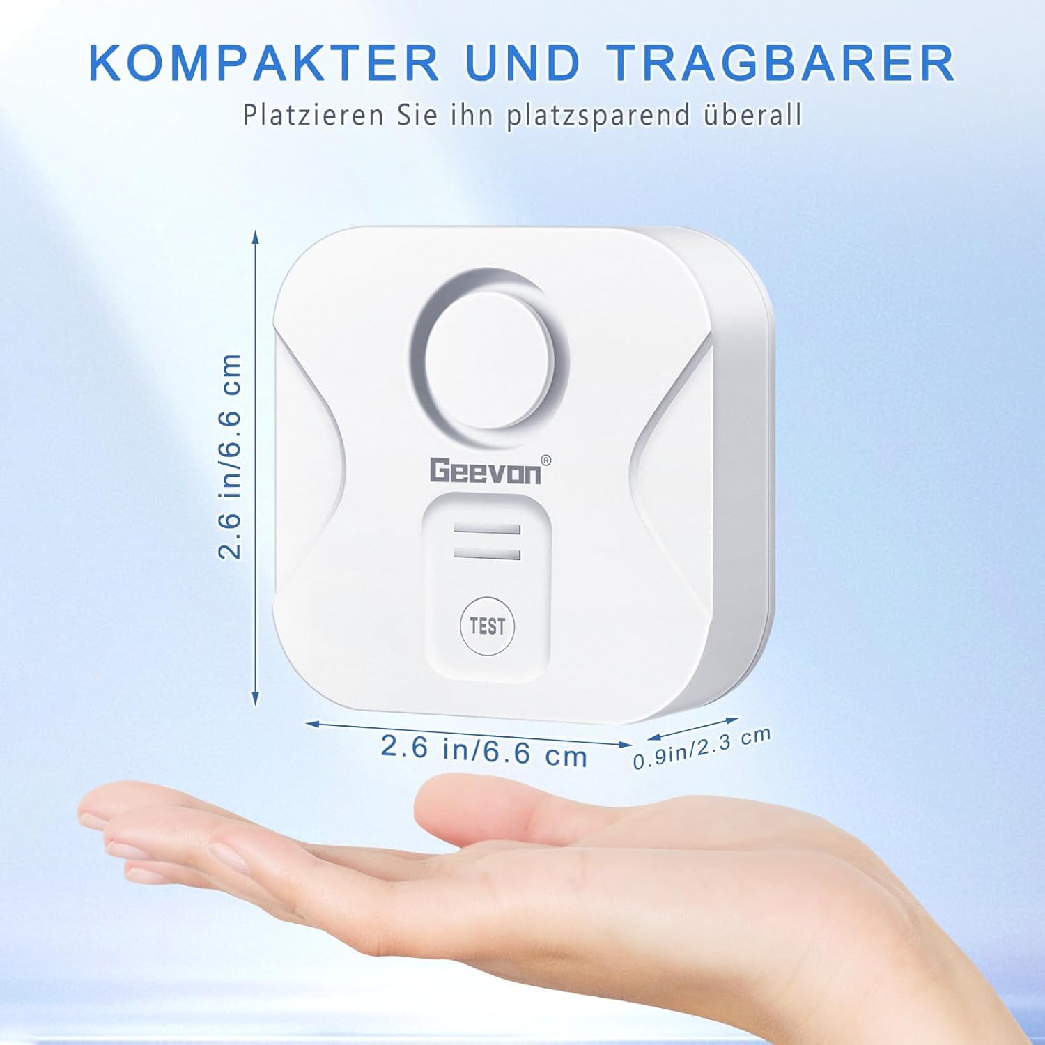 Geevon Wassermelder, 100dB Wasserwarner Wassersensor Wasseralarm Melder