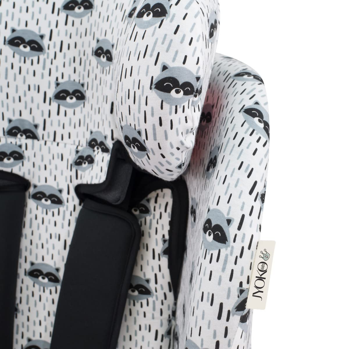JYOKO KIDS Bezug für Autositz kompatibel mit Kinderkraft Myway, aus Baumwolle (Raccoon)