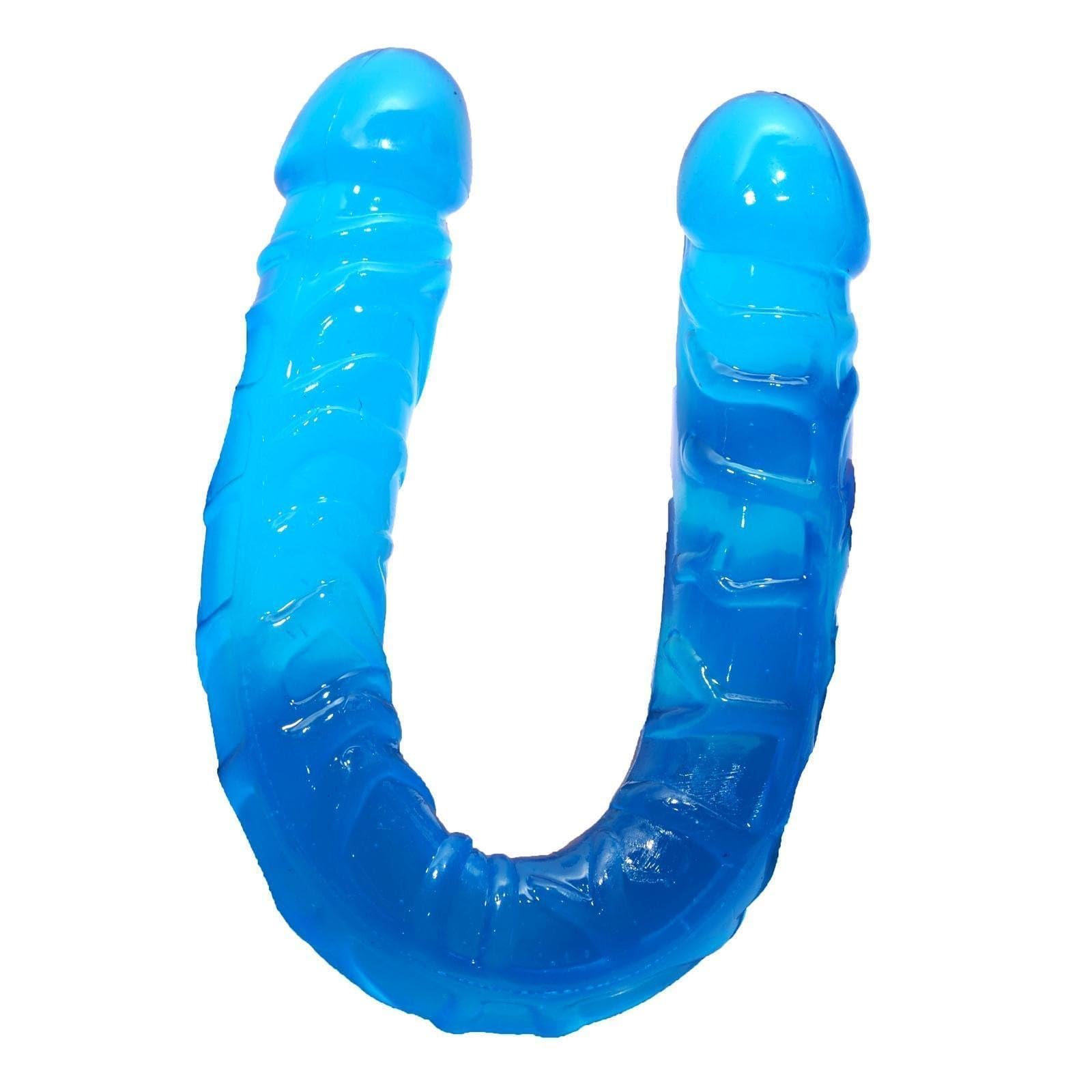 Doppio Dildo Pene Reale Dong Realistico per Gioco Anale Masturbazione Giocattolo per donne(Blu)