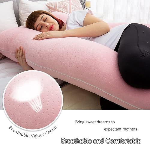 Miniatura 4 de Almohadas de embarazo de 60 pulgadas para dormir, almohada corporal extra grande en forma de U, almohada de embarazo, almohada de maternidad