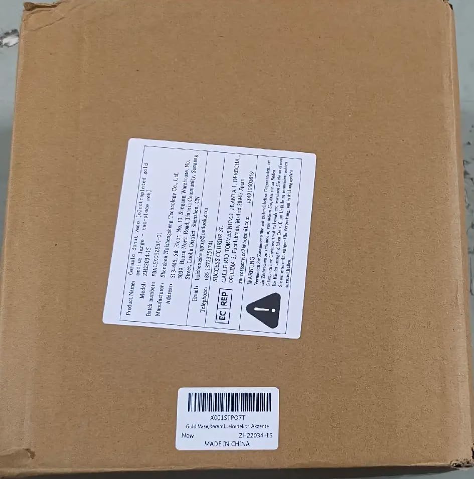 Glossy Gold Ceramic Vase Set of 2,Round Donut Hollow Flower Vases for Home Decor Accents,Modern Minimalist Centerpiece Table Decorations,Wedding,Living Room,Bookshelf,Office,Entryway image 7 of 11 B0BY5S2FHK