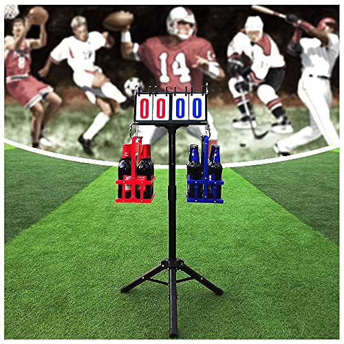 HOUBYU Cornhole Scoreboard Cornhole Accessories Outdoor Sport Metal Scoreboard Keeper with 12 Drink Holders Accessory for Backyard Cornhole Bag Toss