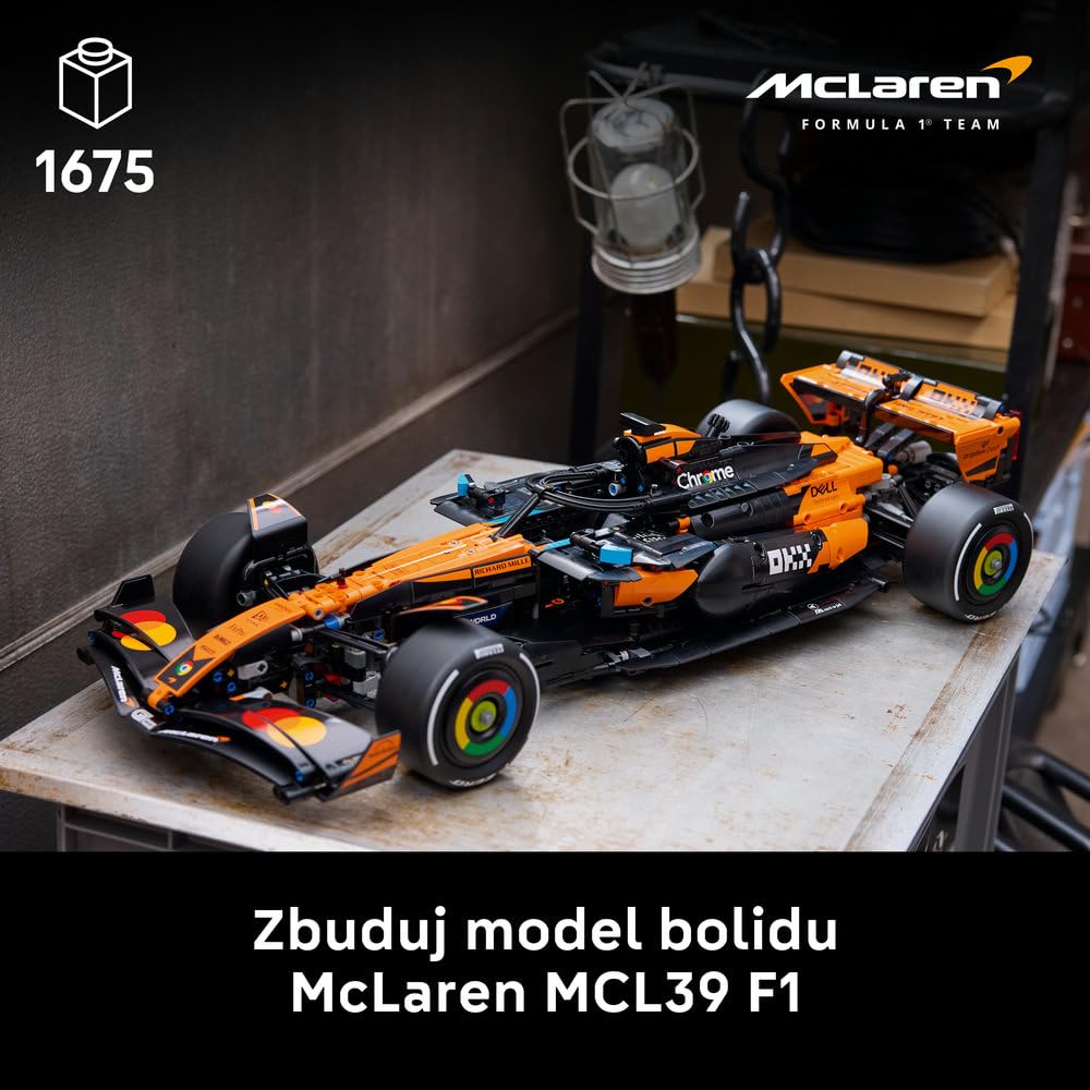 LEGO Technic Bolid McLaren MCL39 F1 42228 | Model wyścigowy F1, klocki konstrukcyjne Technic dla dorosłych, prezent dla fana motoryzacji, 1675 elementów