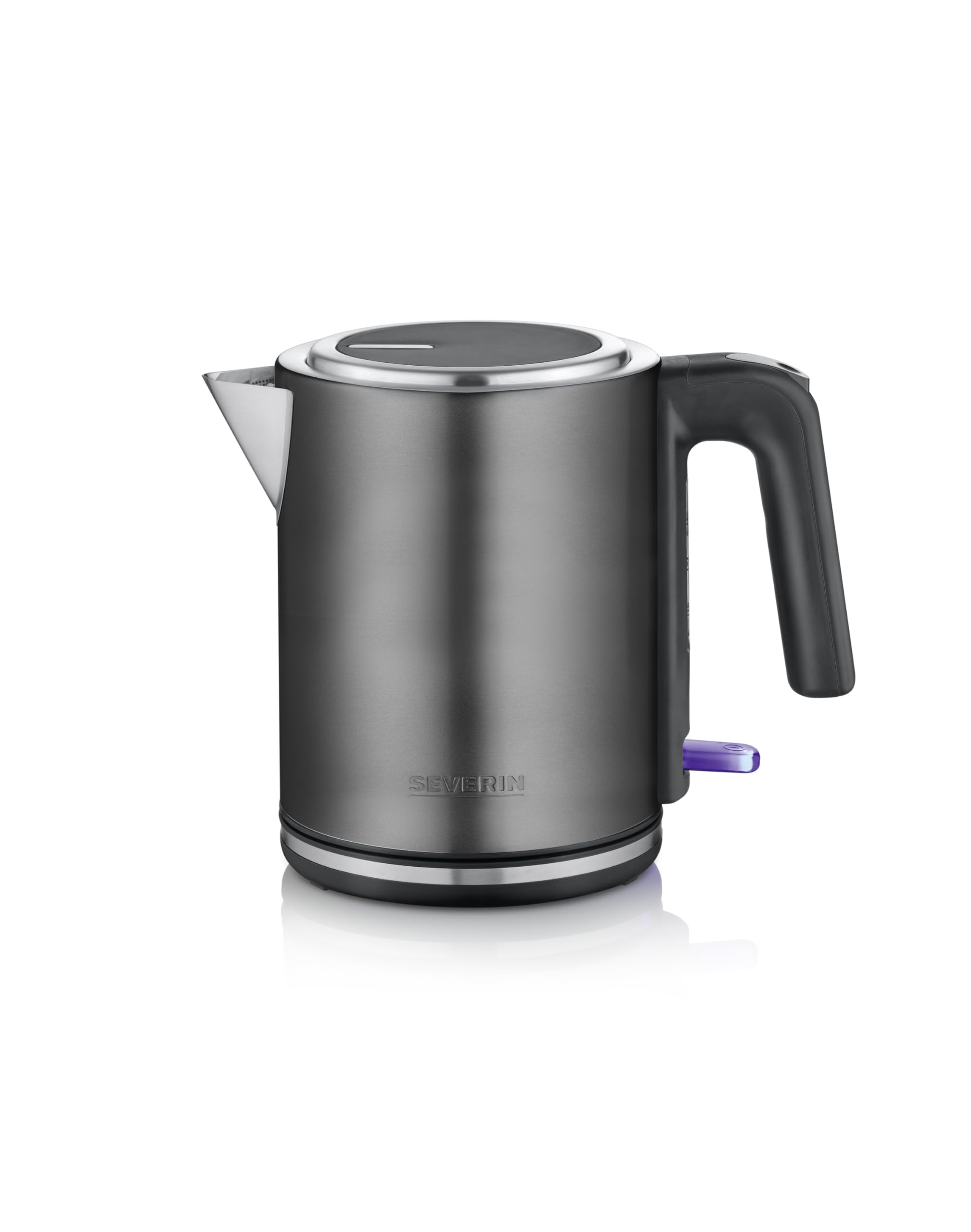 Severin Electric kettle with fast boiling and anti-limescale filter, capacity 1 litre, one-handed operation, kettle with 360° base, dark stainless steel, black, stainless steel, 2400 W, WK 9342-image-45