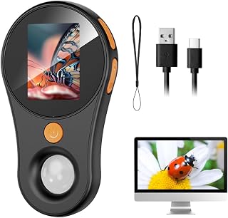 Handy-Mikroskop, Mini-Mikroskop Tragbares draussen Schwarz, 3 Stufen einstellbar LED Lights USB-Anschluss an PC, Taschenmikroskop für die Mikrowelt