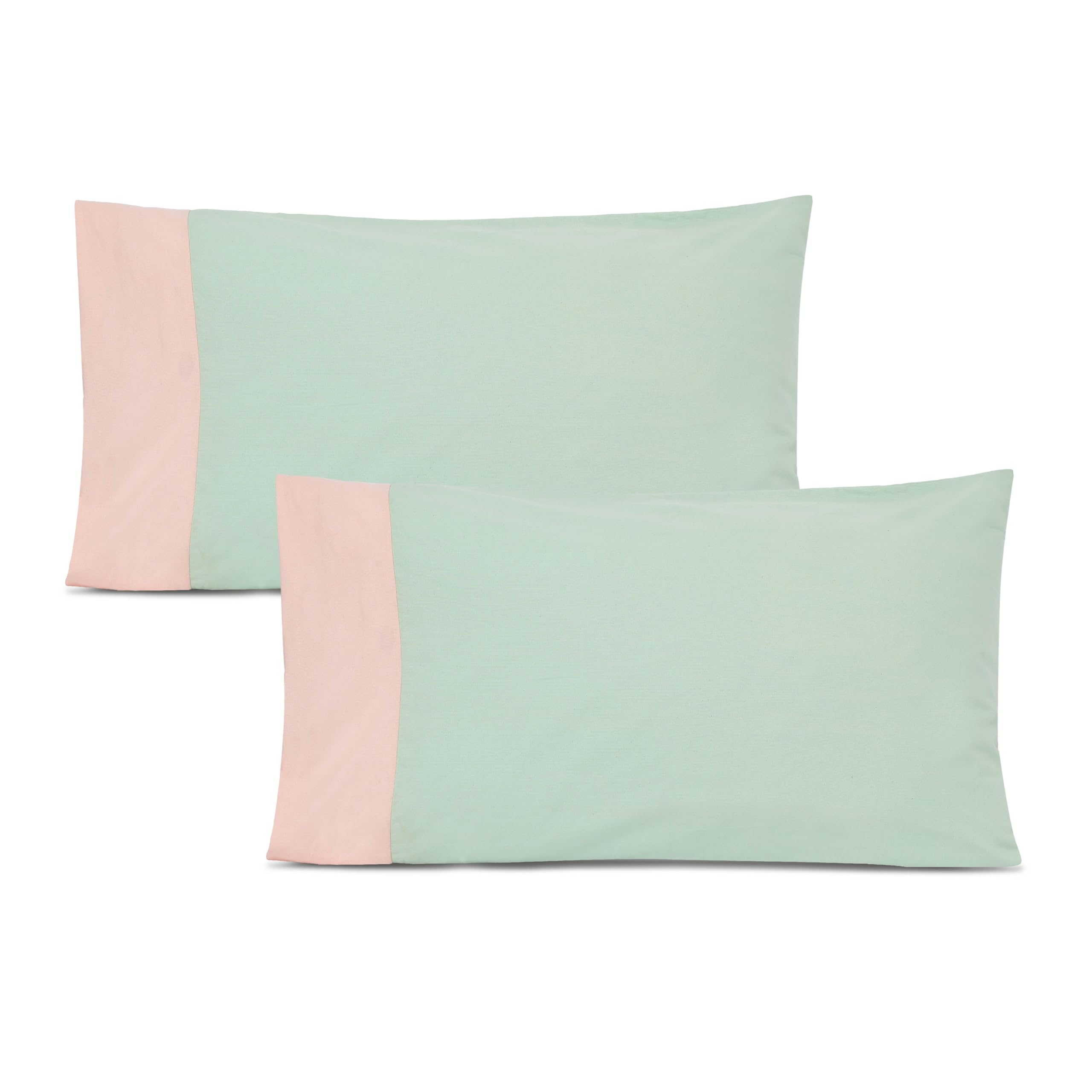 10Club Highlight 100% Cotton Pillow Cover - Set of 2 | Colourfast, Soft | Contrast Colour Design | Mint (B0D31TKJ3D) Amazon Price History, Amazon Price Tracker