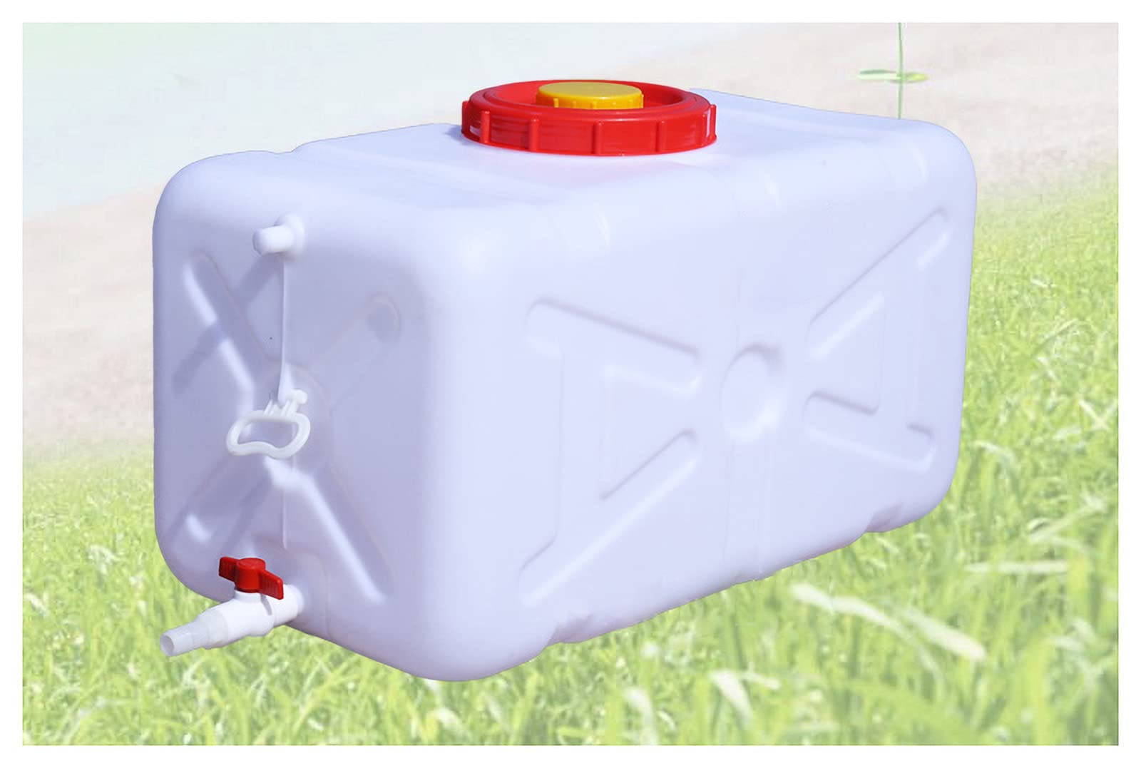 NAKAN Wasserbehälter Camping Essensdose Mit Wasserhahn Weiß Freistehender Camping Eimer Camping Wassertank Geeignet Für Outdoor Camping Kombi(Color:47.5L)