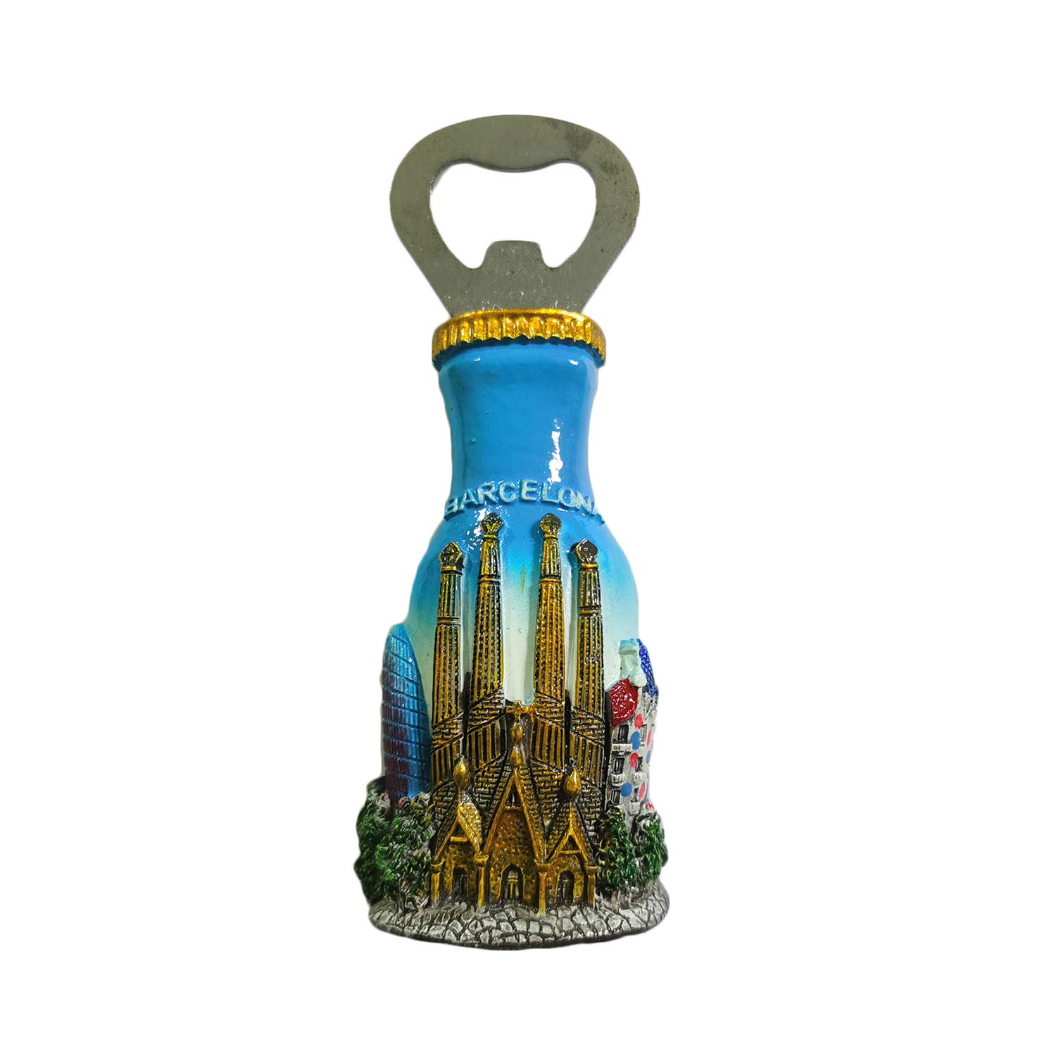 Wedarego Barcelona Spain 3D Refrigerator Fridge Magnet Resin Souvenirs Bottle Opener,Handmade Home & Kitchen Decoration Collection Gift
