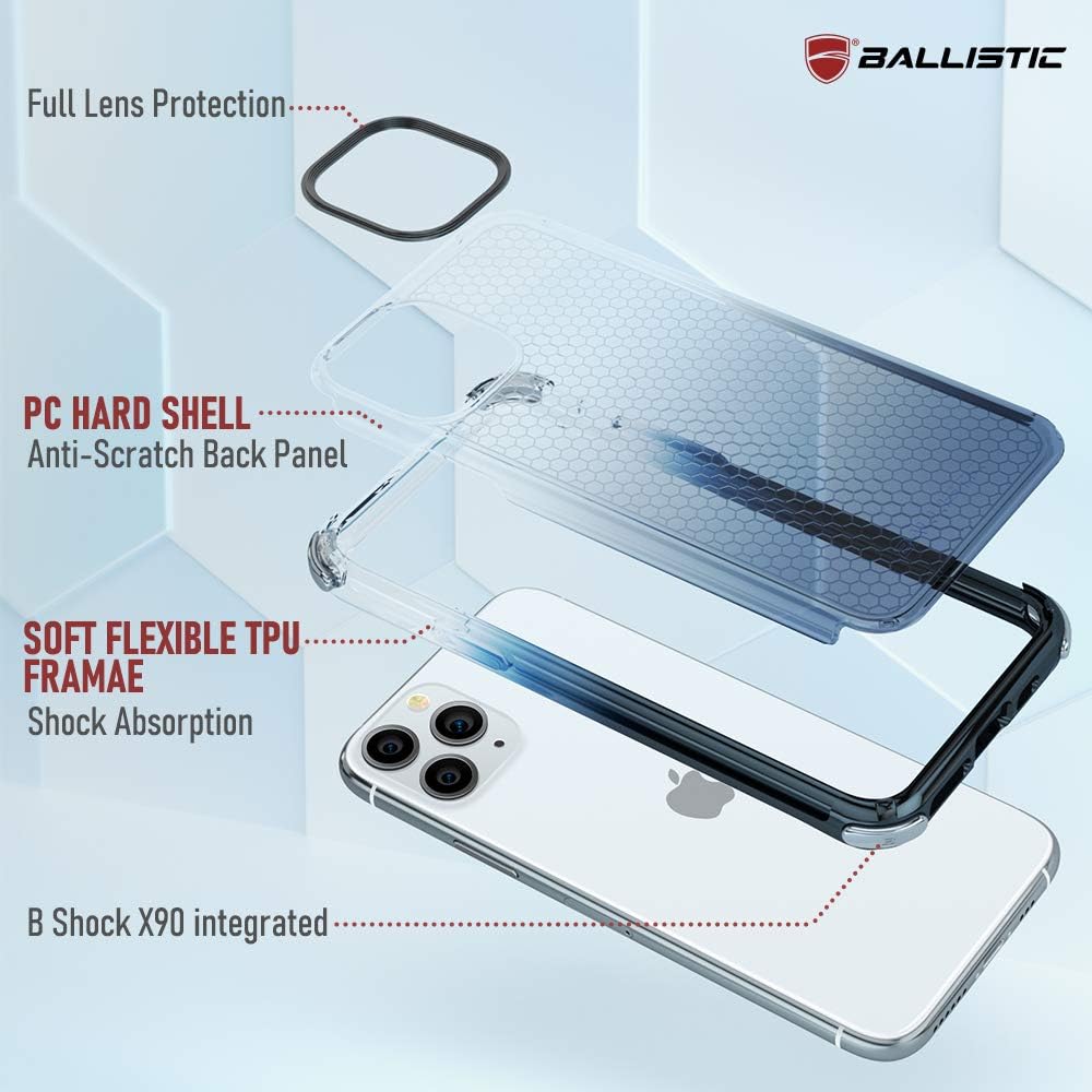 BALLISTIC Jewel Spark Series Case for iPhone 11 Pro 5.8‘’ with B-Labs Corners, Extra Protection Rugged Shockproof Case-Blue