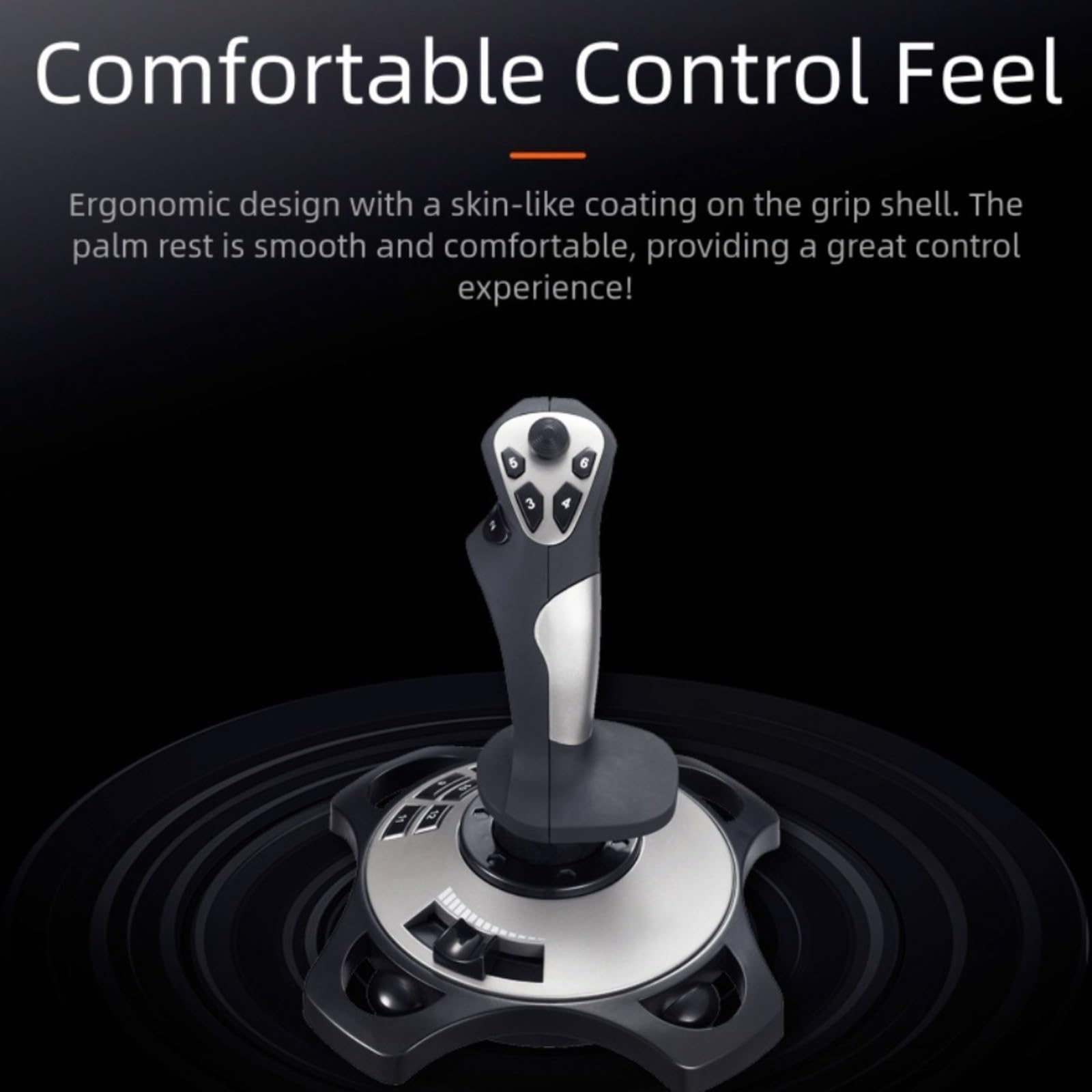 Wodsty Joystick da gioco per simulatore di volo su PC, robusto materiale ABS, controllo preciso di manovra, compatto, 22,5 x 19 x 25 cm, nero