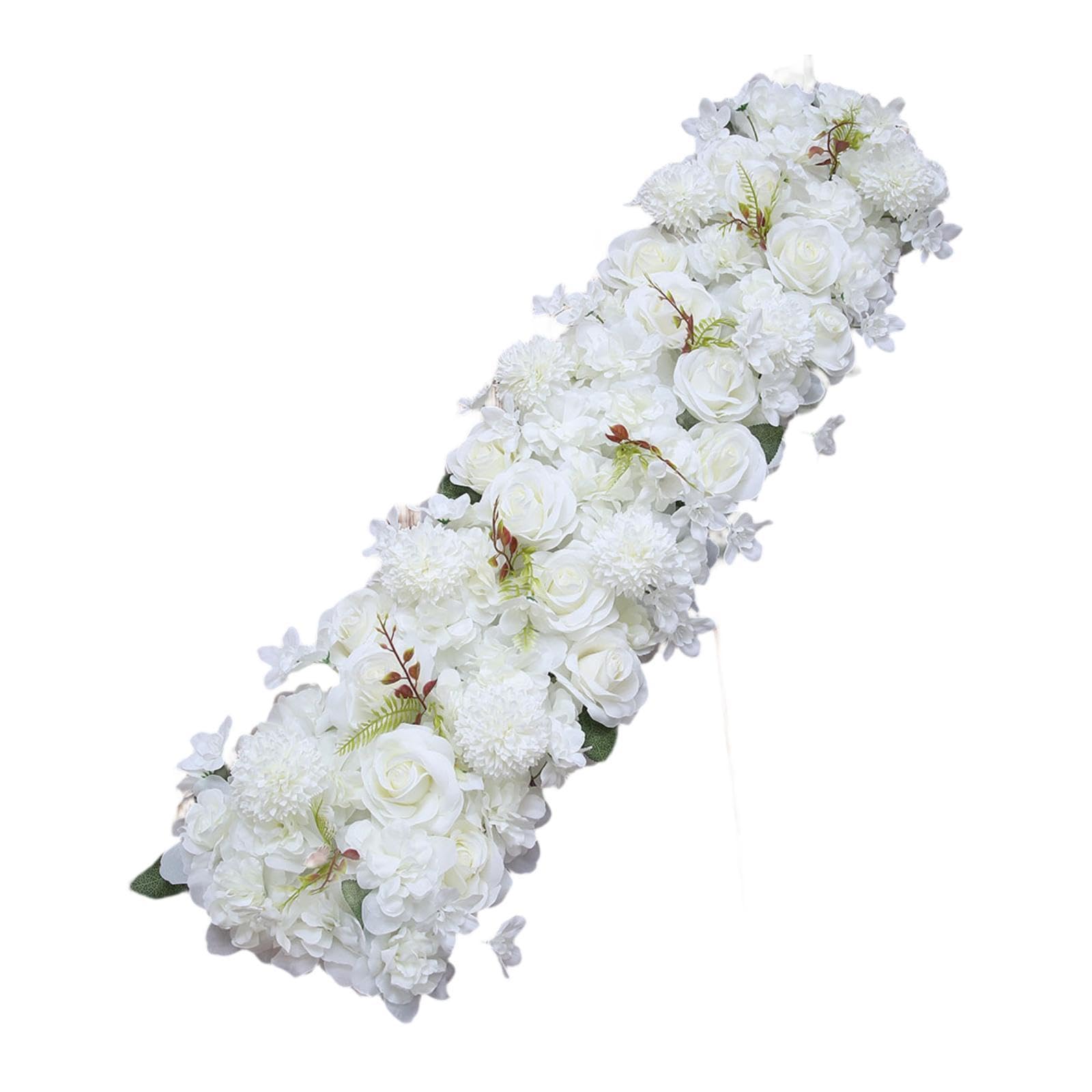 Fiori Artificiali, Fila di Fiori per Porte, Sfondo Floreale, Fila di Fiori 3D, Fiori di Seta per Matrimoni, Banchetti, Feste Romantiche, Casa, Bianco
