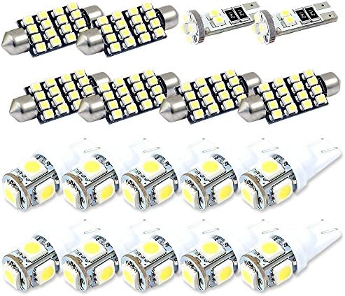 Xenon White Interior LED Package Kit Compatible with Cadillac Escalade 2002-2006 (Pack of 18)