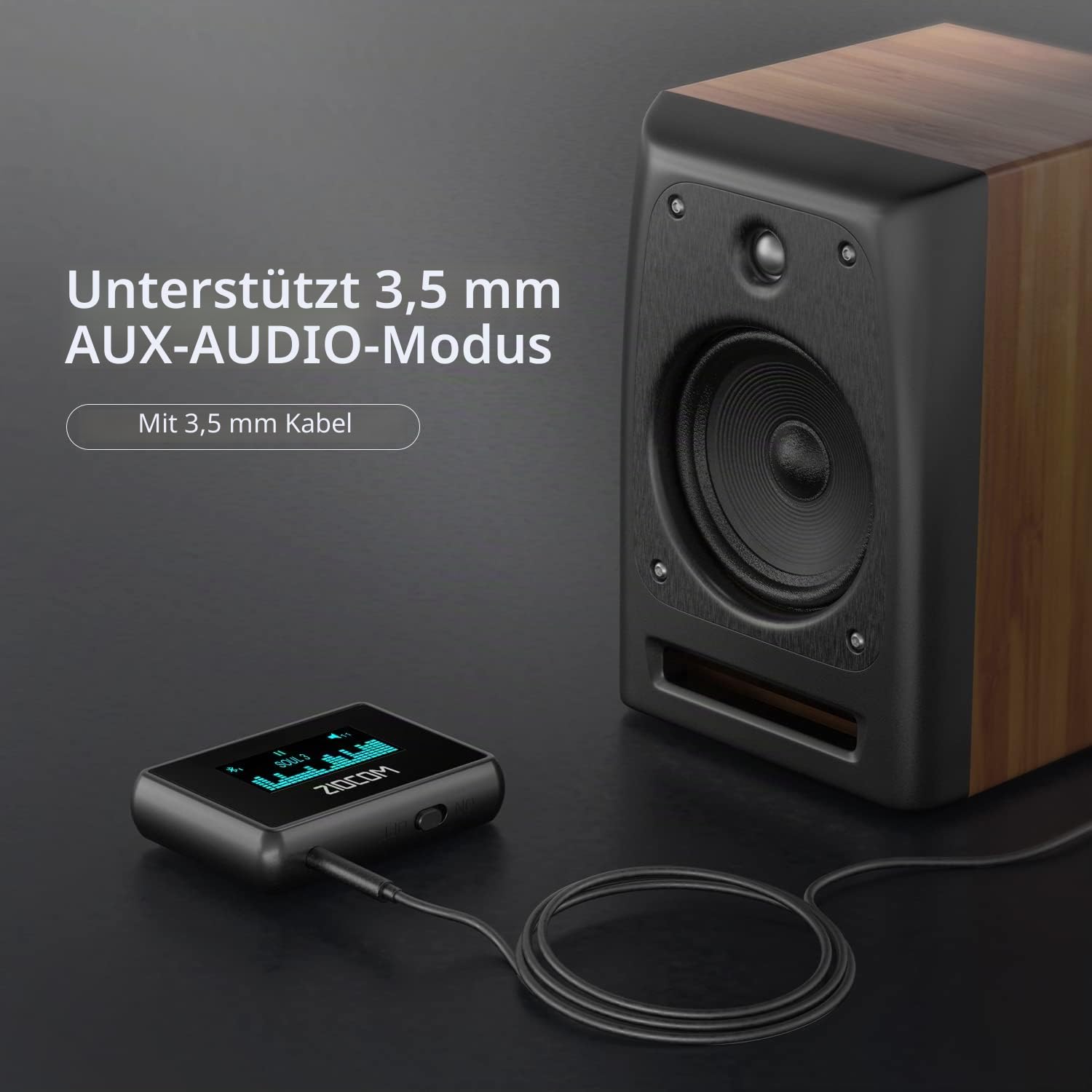 ZIOCOM 30 pin Bluetooth Adapter Empfänger für iPod Bose SoundDock und andere 30-polige Docking-Lautsprecher, mit einzigartigem Bildschirm und eingebauter Batterie (Nicht für Autos)