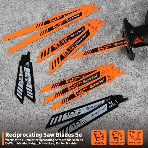Amartisan 12-Piece Reciprocating Saw Blade Set