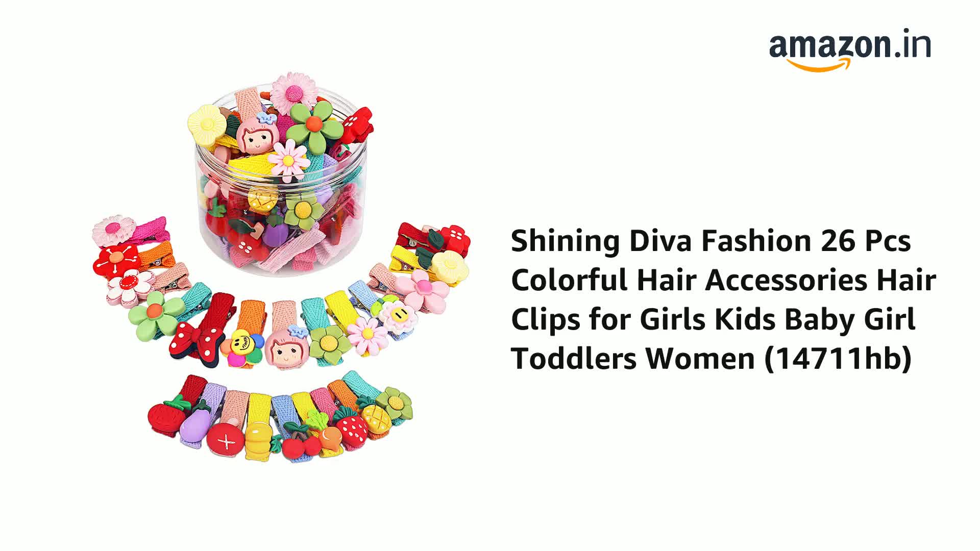 Shining Diva Haar-Accessoires Set – 170 Teile, Haarbänder, Spangen, Gummis Für Mädchen & Kinder