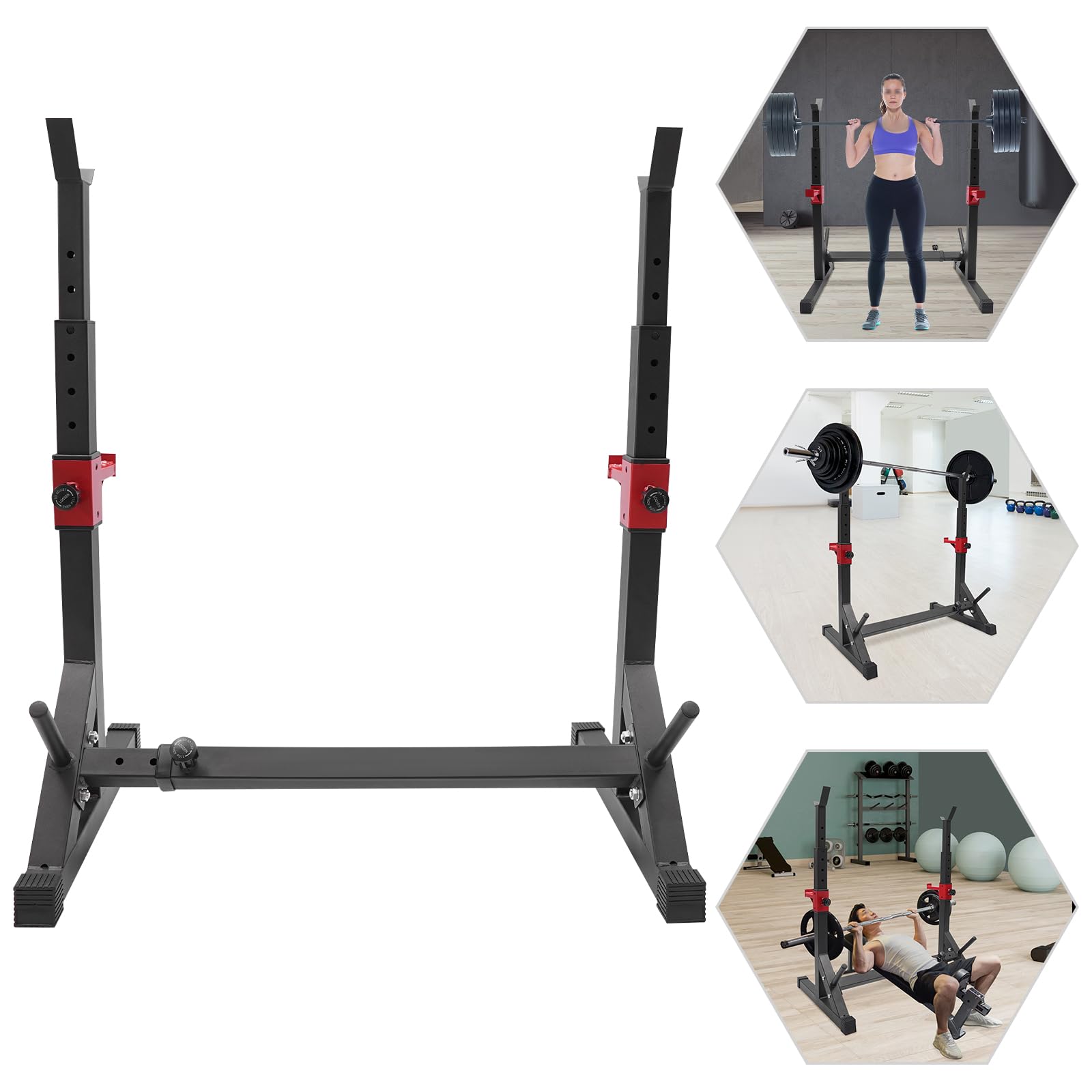 Supporto per manubri regolabile, per sollevamento pesi, per panca e squat, multifunzione, per studio sportivo, casa, sollevamento pesi, fino a 249,5 kg, Squat Rack Power Rack