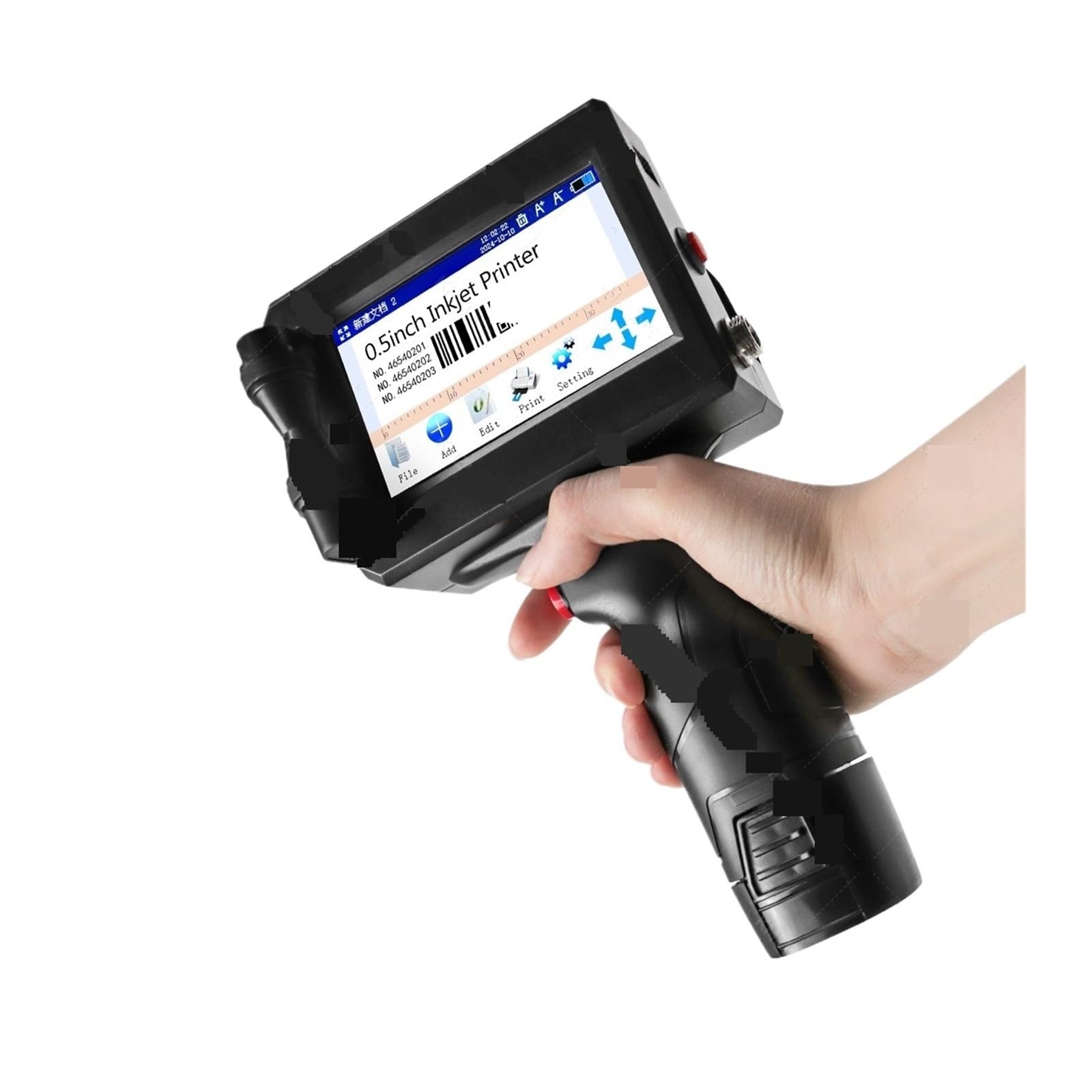 MYUYEE Handheld Inkjet Printer 2-12.7Mm Heigh Production Date Barcode Label Coding Machine Batch Number Qr Keep Permanent Quick Drying On Any Surfaces