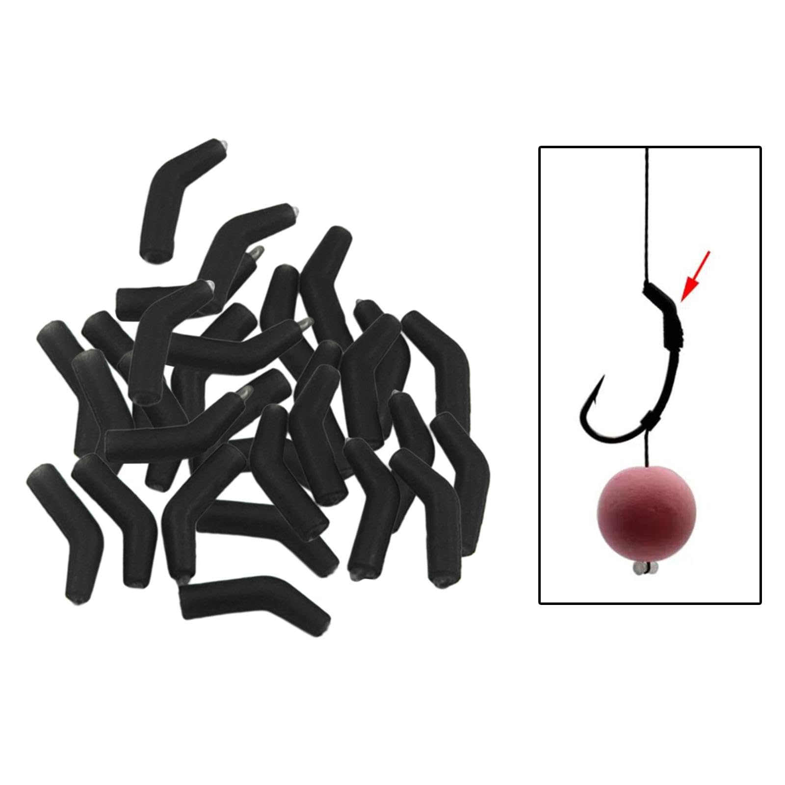 Lot De 30 Aligneurs De Ligne / Anti-coup De Pied Pour Hameçons - 3 Tailles - Tubes Caoutchouc Pour Pêche à La Carpe