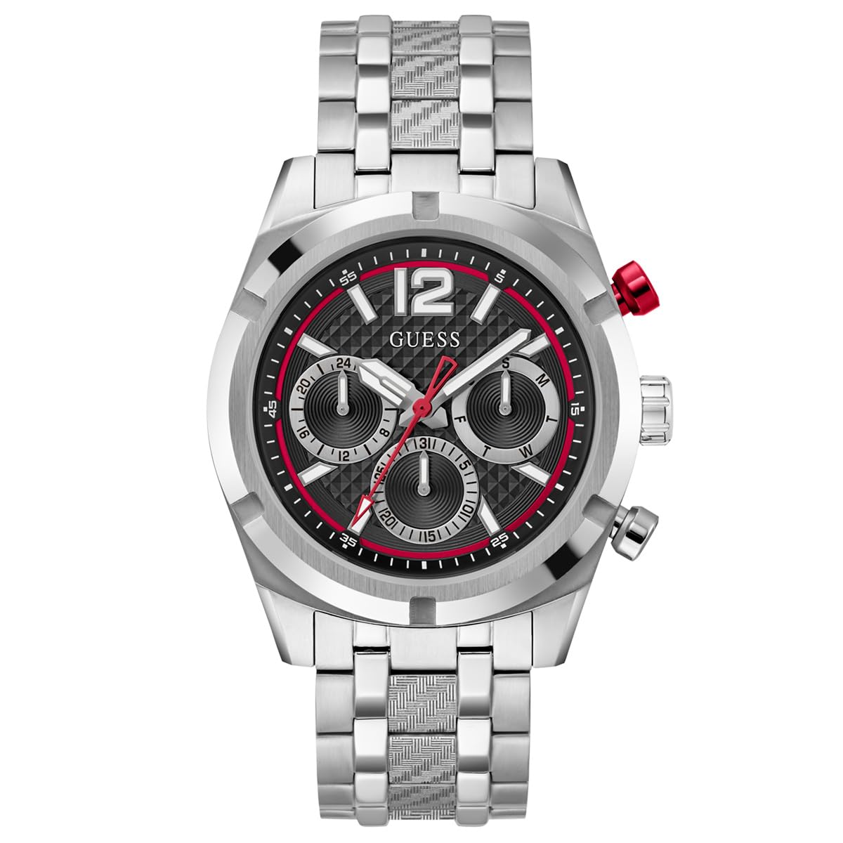 GUESS Stainless Steel Men Black Round Dial Analogue Watch- Gw0714G1, Band Color-Silver (B0CV116LCM) Amazon Price History, Amazon Price Tracker