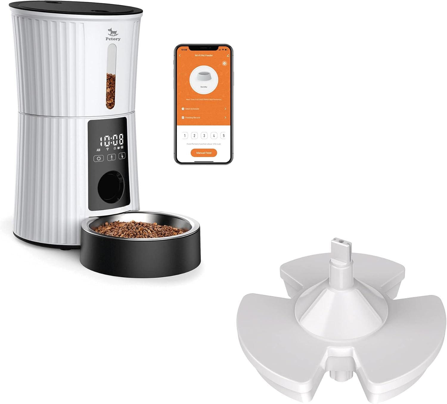 Petory Automatic Cat Feeders WiFi 4L Dry Food Dispenser