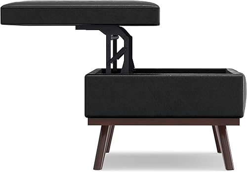 Miniatura 307 de SIMPLIHOME Owen - Bandeja rectangular moderna de mediados de siglo de 34 pulgadas de ancho, otomana pequeña para almacenamiento de mesa auxiliar, en