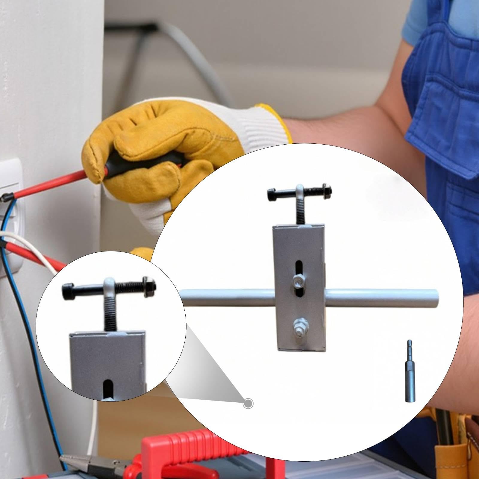 Wandverkabelungsmaschine Kabelverdeckgerät Tragbare Einziehhilfe Elektroinstallationswerkzeug Automatischer Drahtzieher aus Metall für Hausbau, mit Draht