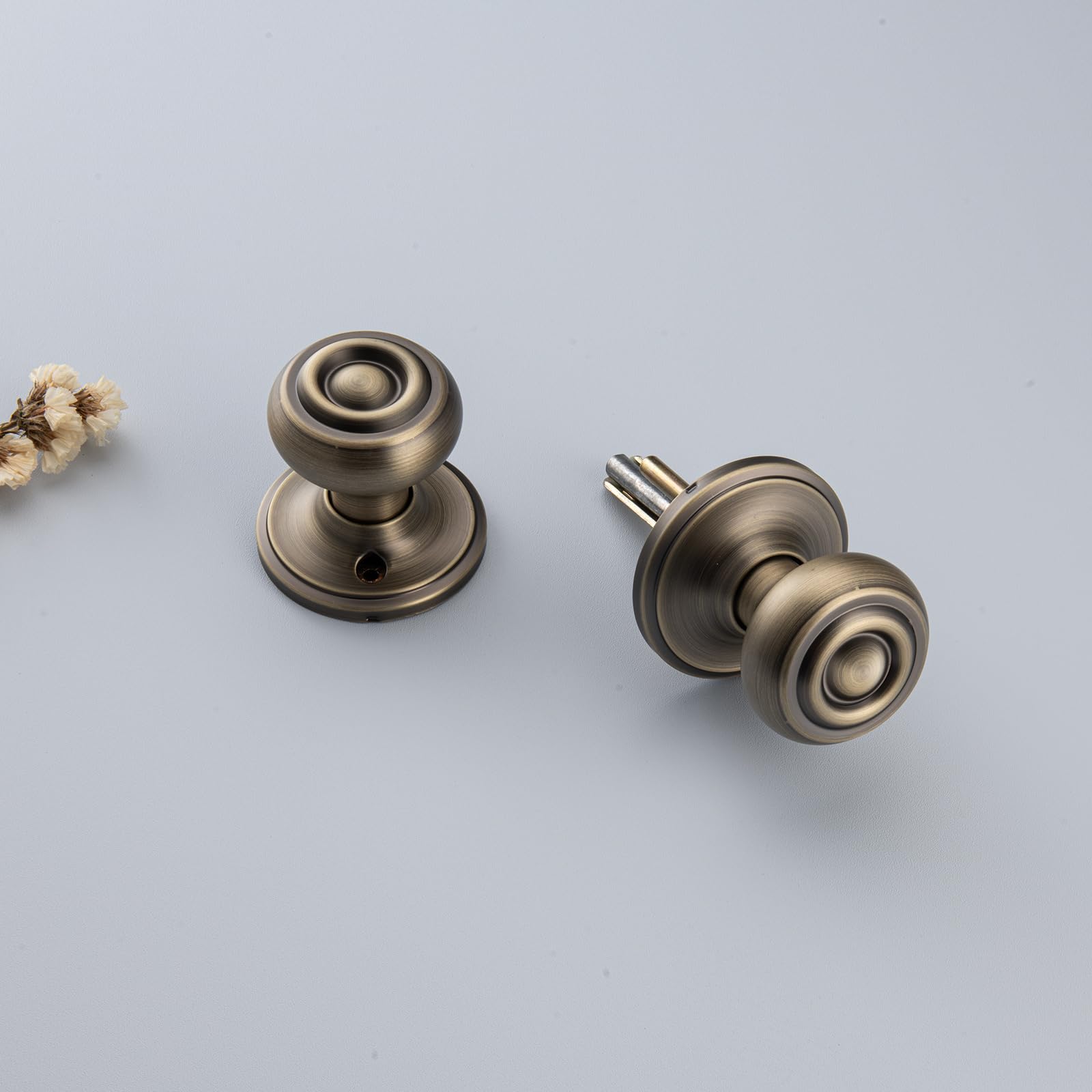 Antique Brass Door Knobs - 6 Pack -5