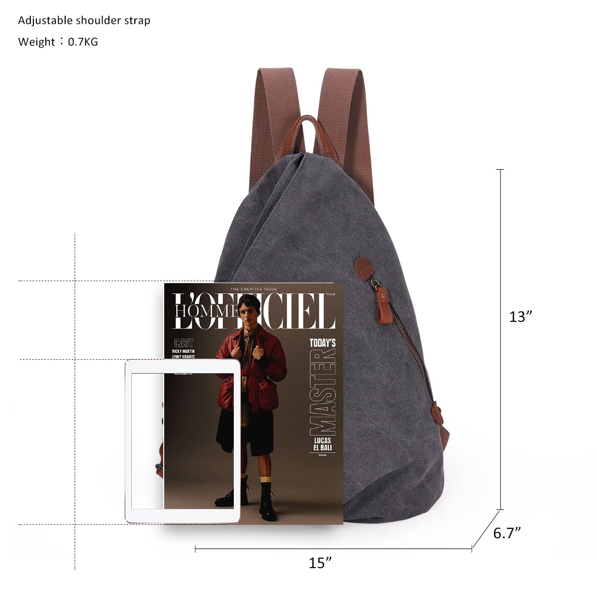 Zaino vintage in tela - Zaino da viaggio grande casual Zaino da viaggio all'aperto Zaini da trekking Borsa a tracolla per uomo Donna