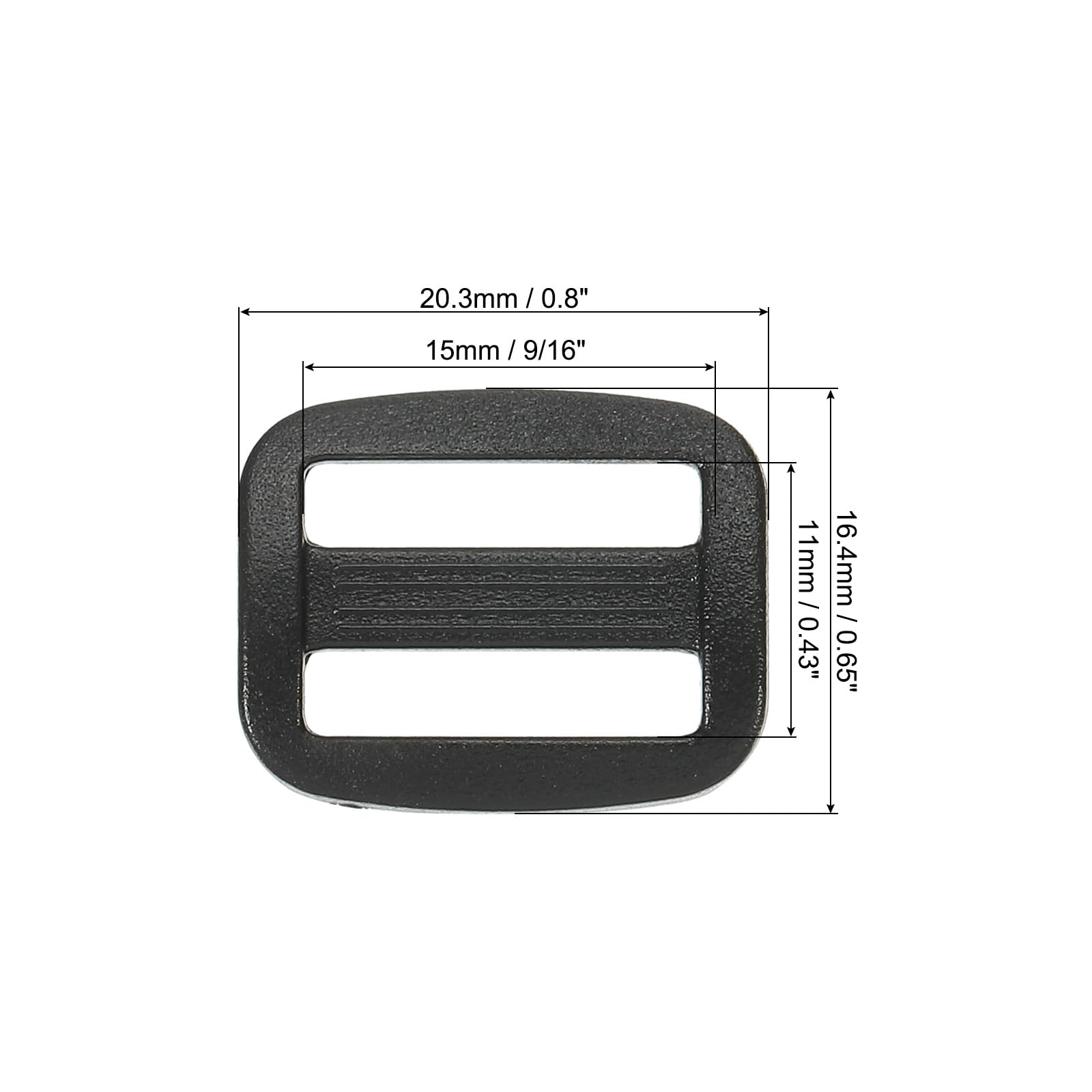 PATIKIL 45mm / 1-3/4 Inch Tri-Glide Slide Buckles, 10 Pack Plastic Webbing Strap Fastener for Backpack Bag Belt Black - Image 2