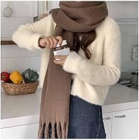 Vista 131 de Bufanda grande y gruesa de gran tamaño, esponjosas, de lana grande, gruesa, cálida para invierno