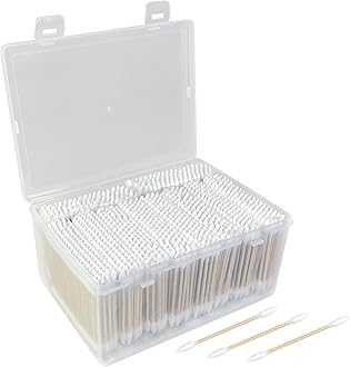 1000 Count Pointed Cotton Swabs - Double Precision Tips with Bamboo Stick for Beauty and Personal Care - for Eyebrow And Eyelash Application, Manicures And Nail Art, Cleaning Ears And Nose