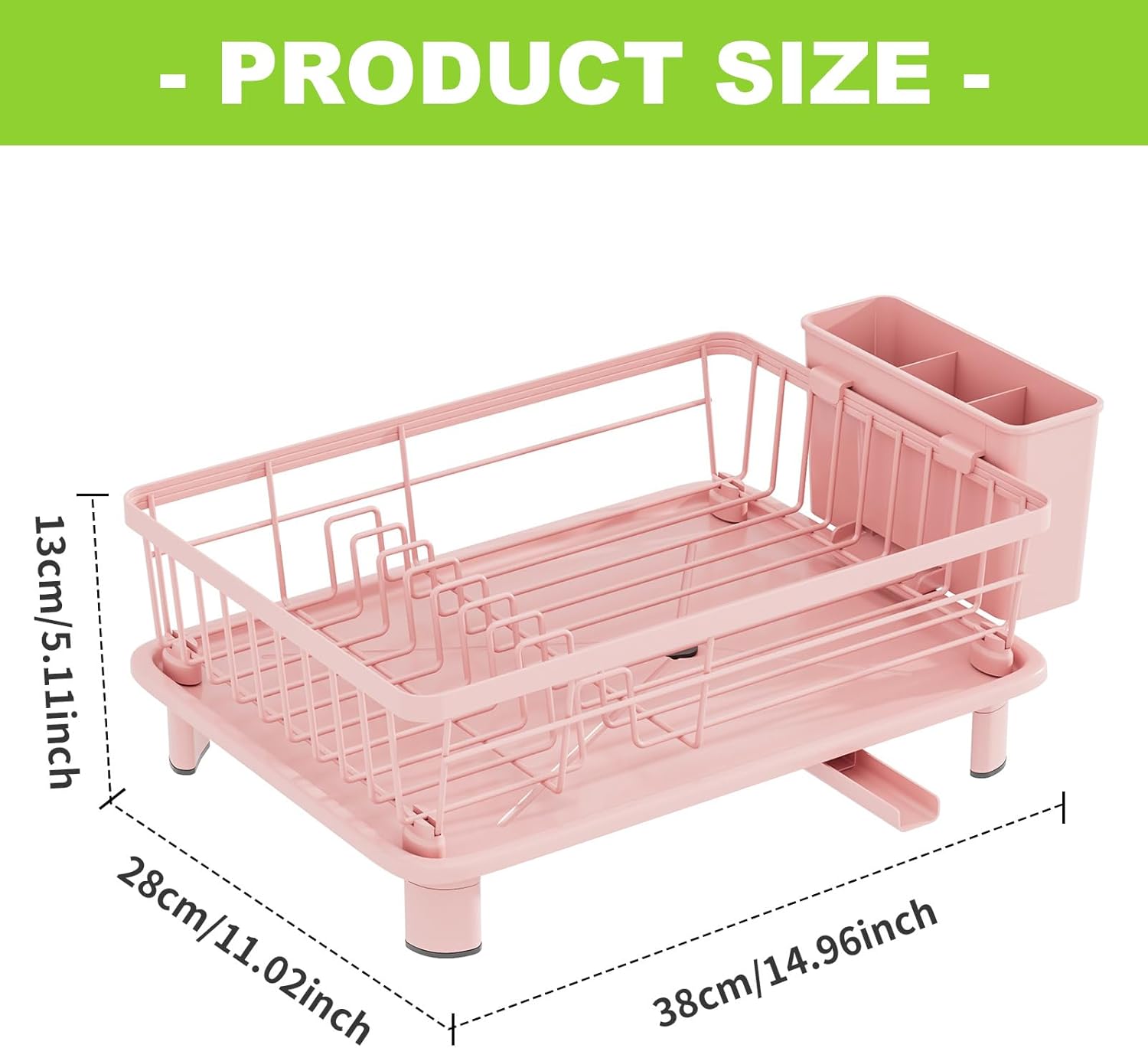 Efficient Utensil Holder Containing Grooves for Dishes and Built in Water Channel to Keep Countertops Dry Kitchen Tool Planner Rack