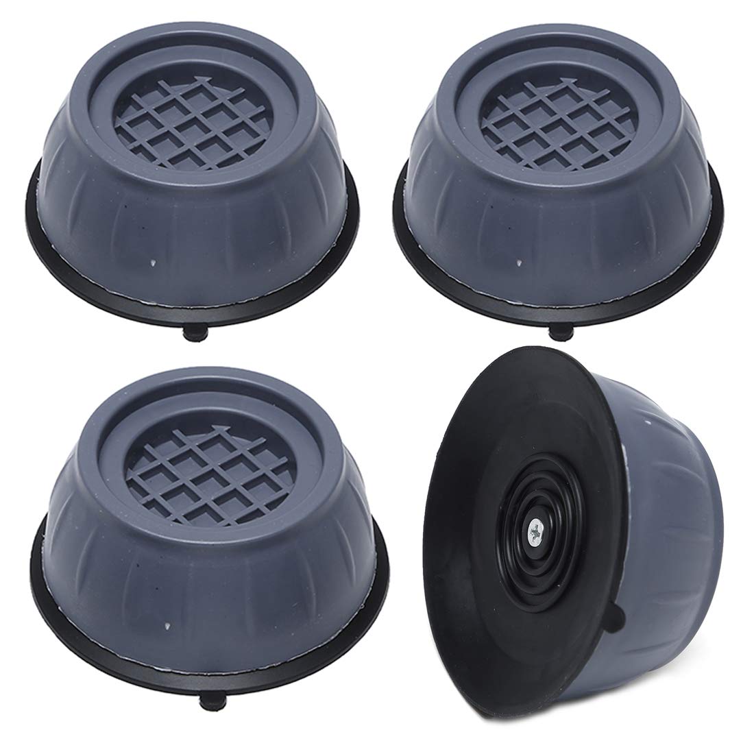 YOYOPIN Anti-Vibration pad for Washing machine-4-piece Set of stabilizer for Washing Machine-Noise Reduction Washing Machine Base-Universal Anti-Slip Design for Pulsator/Drum (Dark Gray)
