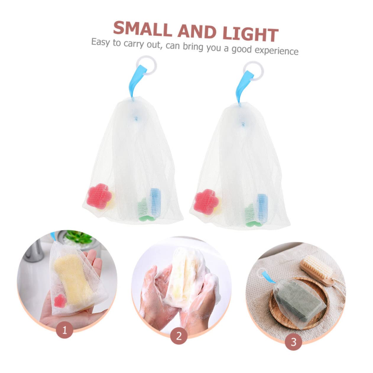 2Pcs Face Cleansing Nets Portable Soap Pouches for Handmade Soap Efficient Bubble Maker for Facial and Cosmetic Use Household Foaming Bags