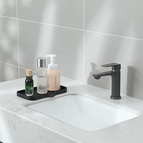 Miniatura 6 de Jaboneras de baño de silicona con boquilla de drenaje, organizador de fregadero de baño y cocina, soporte para esponja, bandeja de jabón para